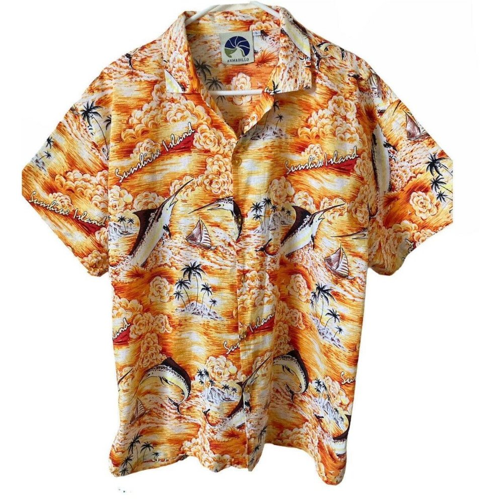 Armadillo Men’s Large S/S Hawaiian Marlin Fishing